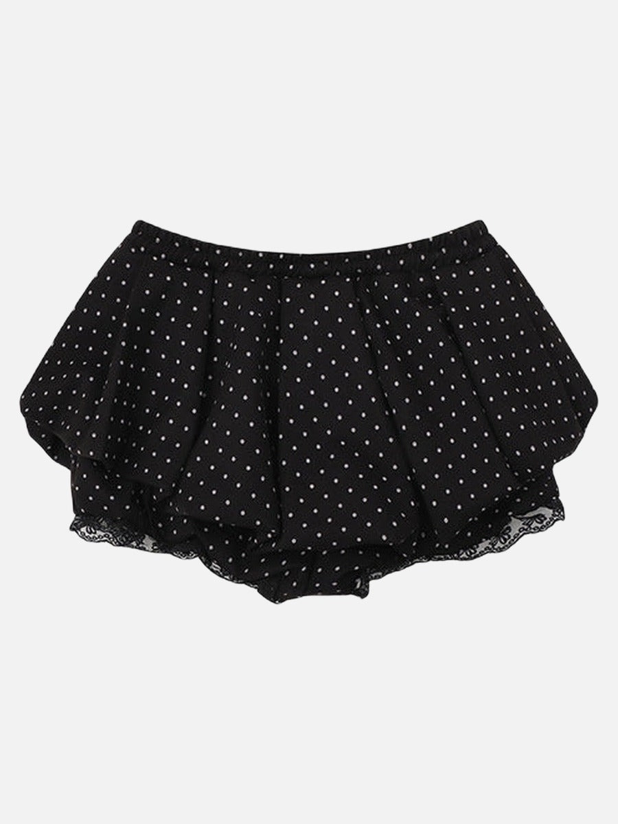 Polka Dot Ruffled Lounge Shorts