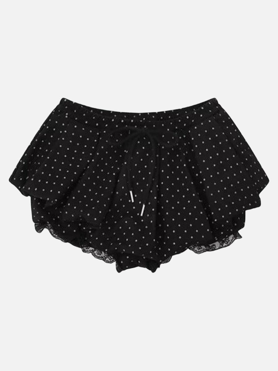 Polka Dot Ruffled Lounge Shorts