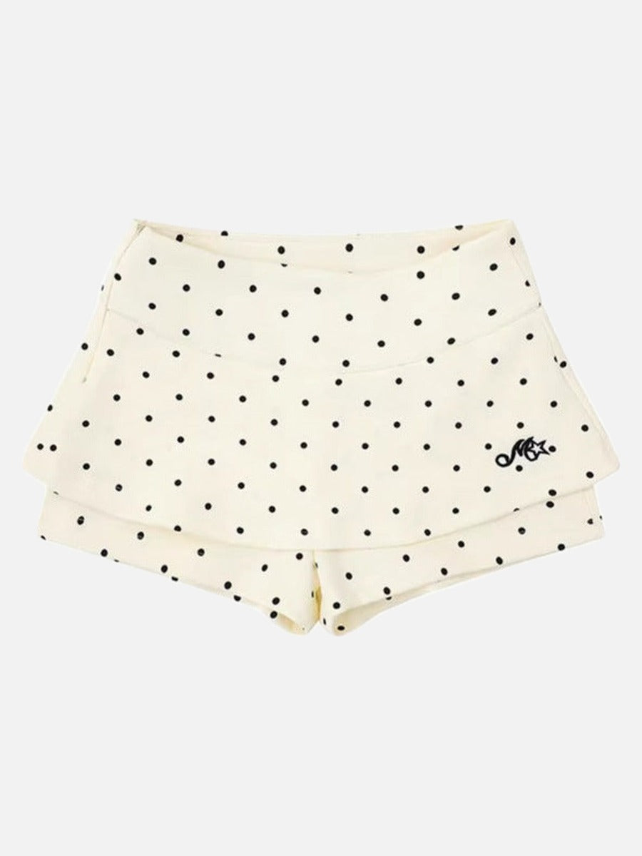 Polka Dot Skort with Fitted Shorts
