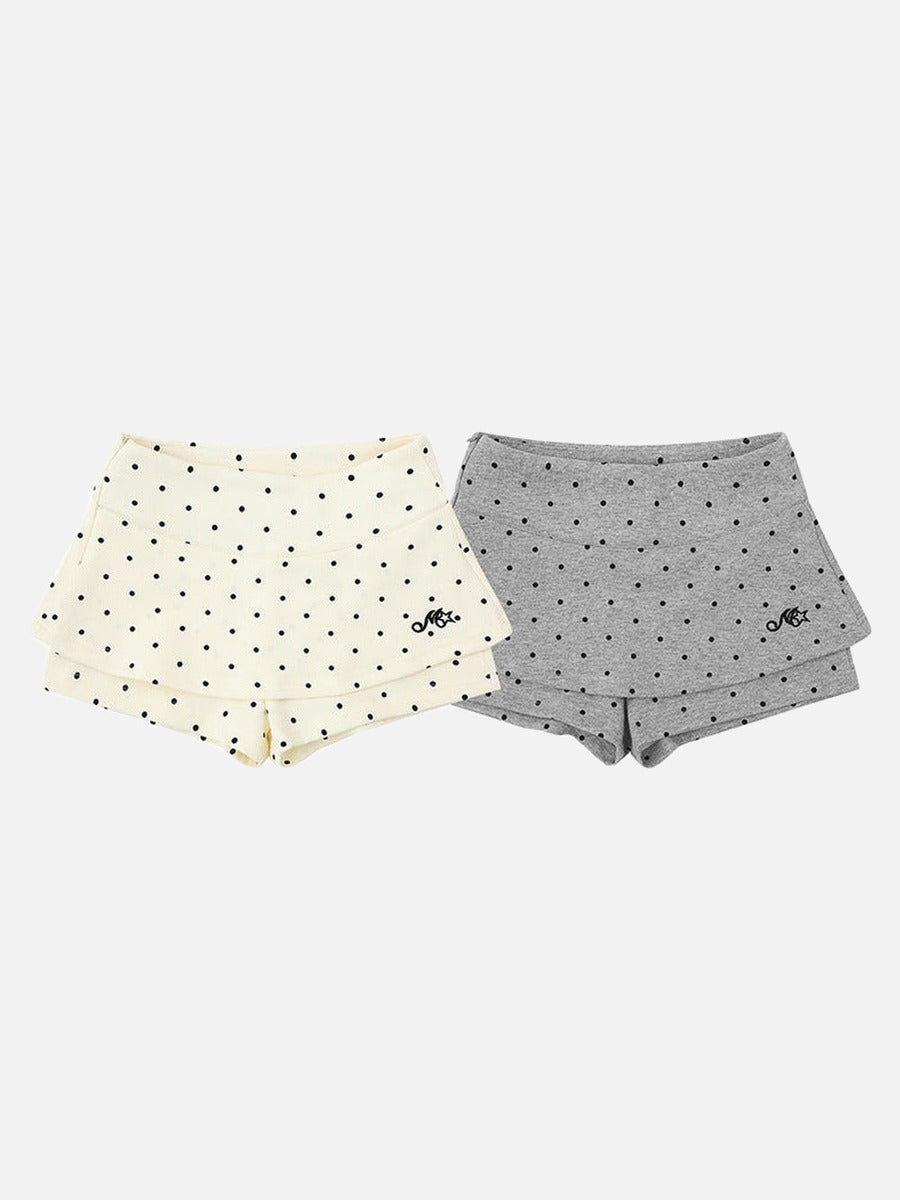 Polka Dot Skort with Fitted Shorts