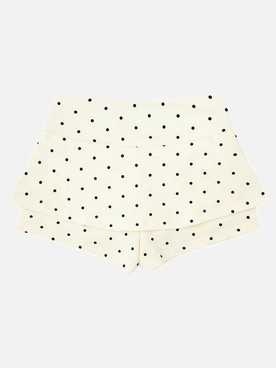 Polka Dot Skort with Fitted Shorts