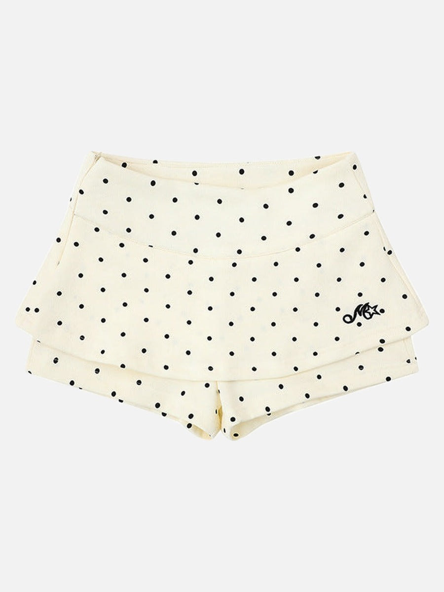 Polka Dot Skort with Fitted Shorts