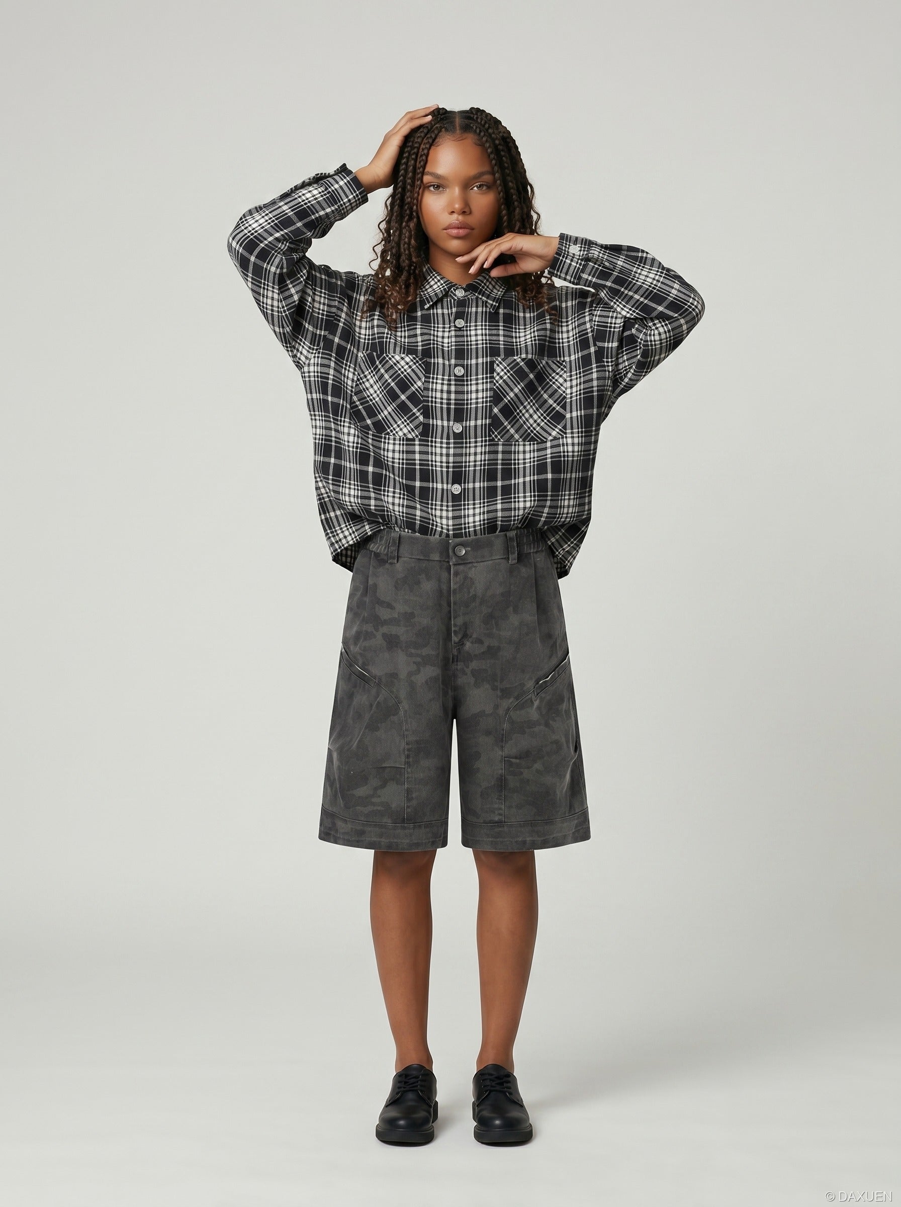 Pantalones cortos de camuflaje de ajuste relajado