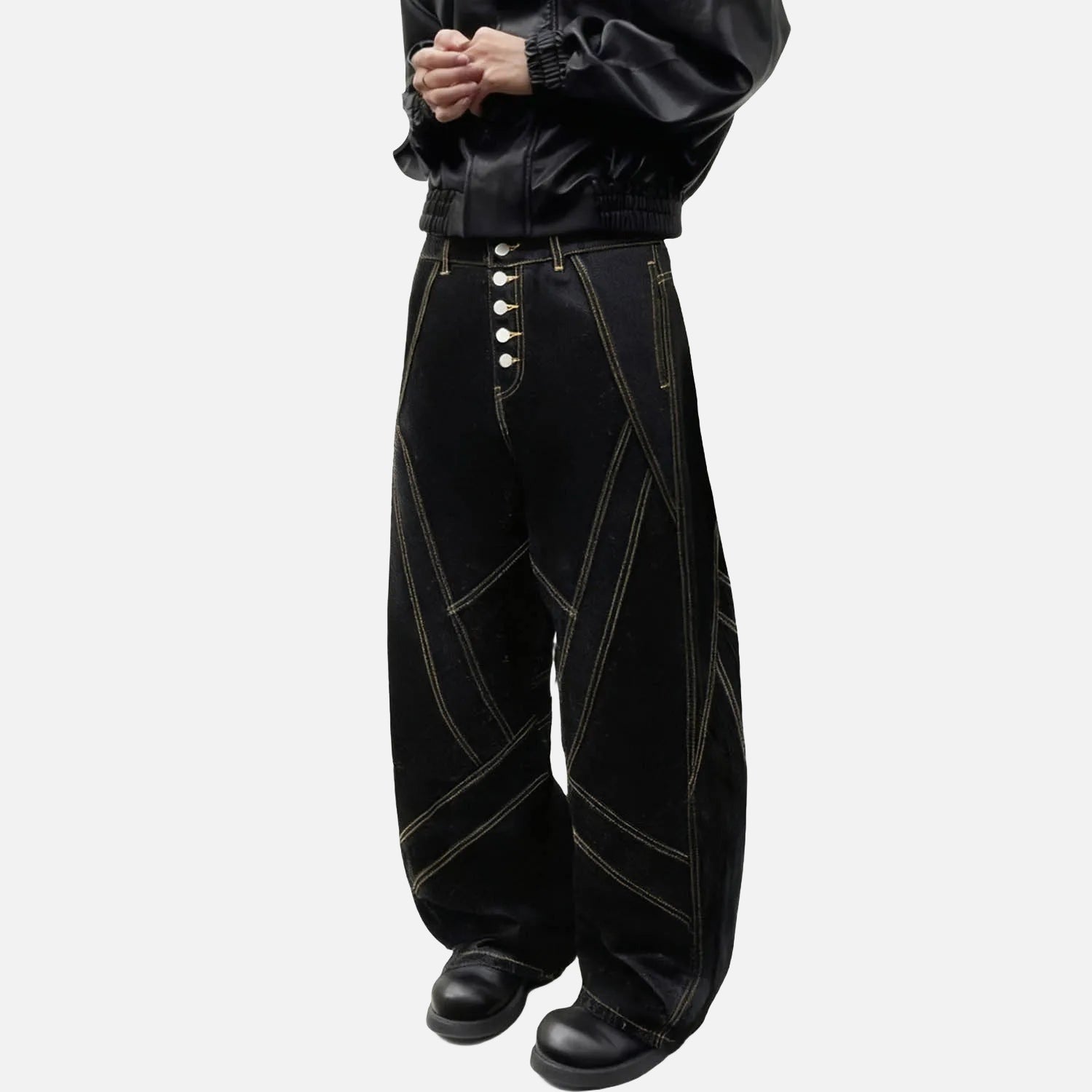 Vaqueros retro negros holgados de pierna ancha