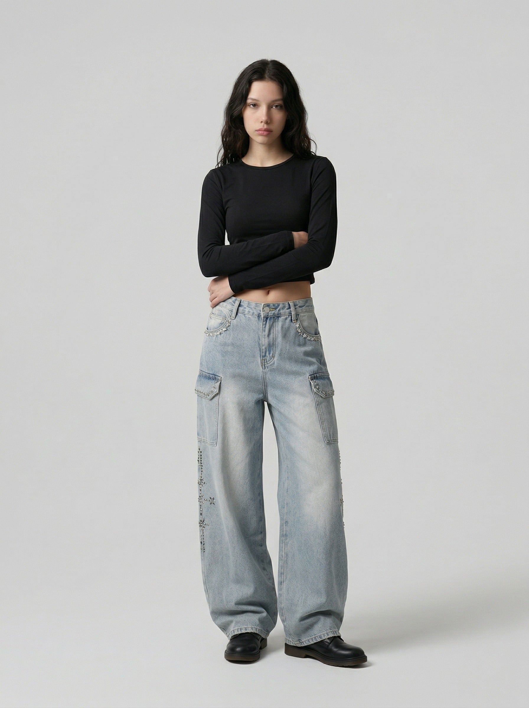 Retro High-Waisted Wide-Leg Jeans