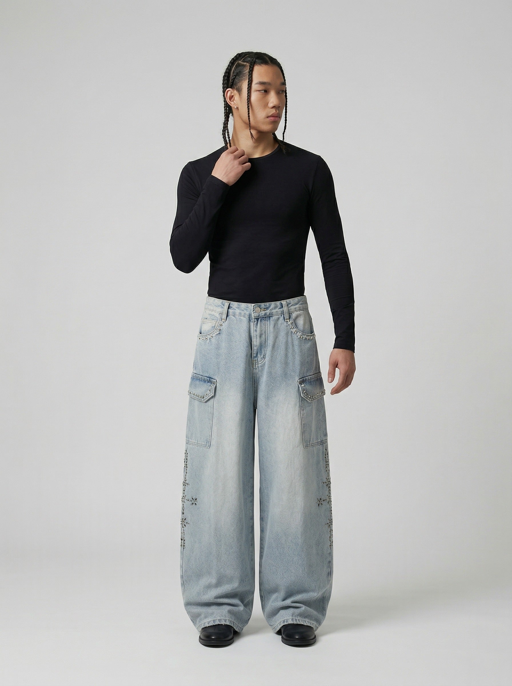 Retro High-Waisted Wide-Leg Jeans