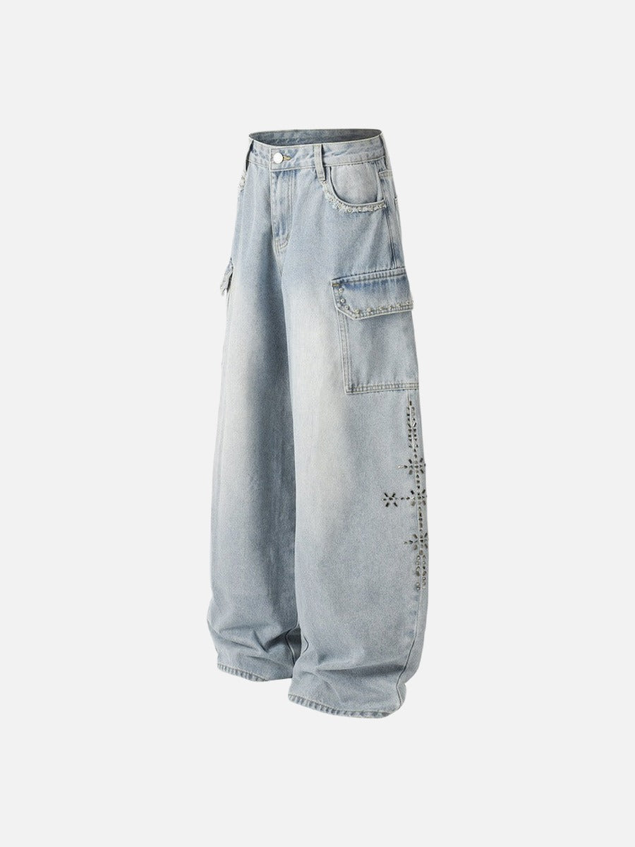 Retro High-Waisted Wide-Leg Jeans