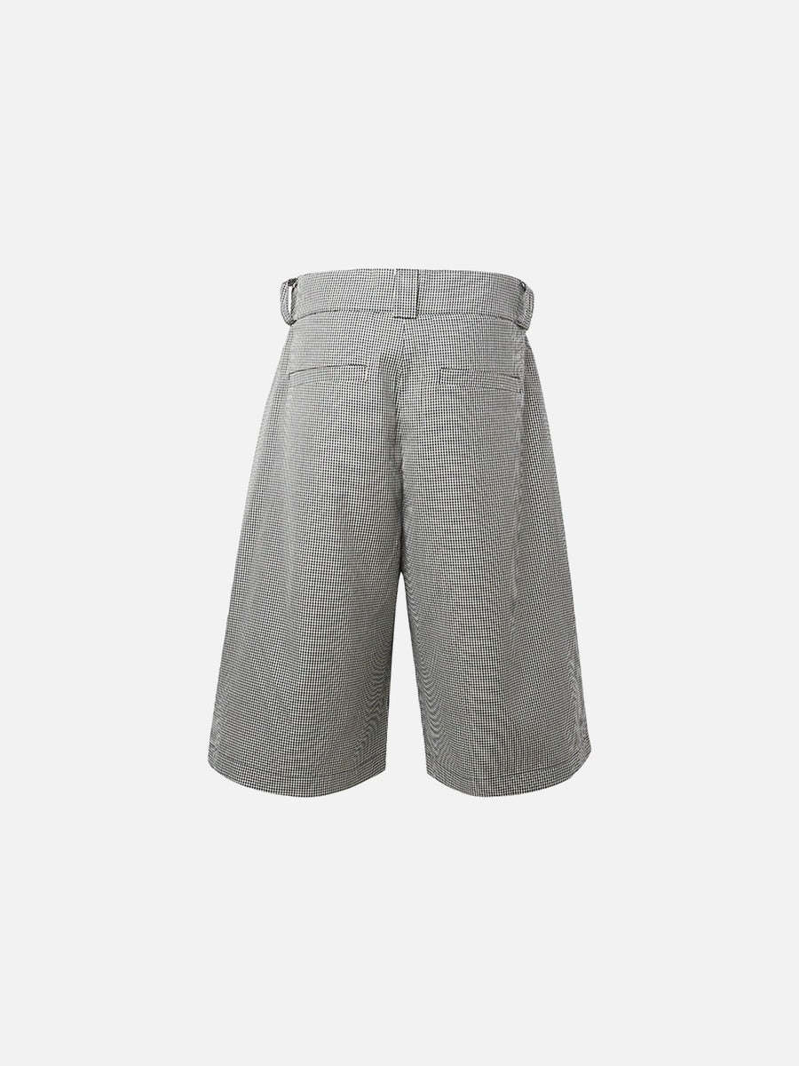 Pantalones cortos culotte anchos microcuadros retro