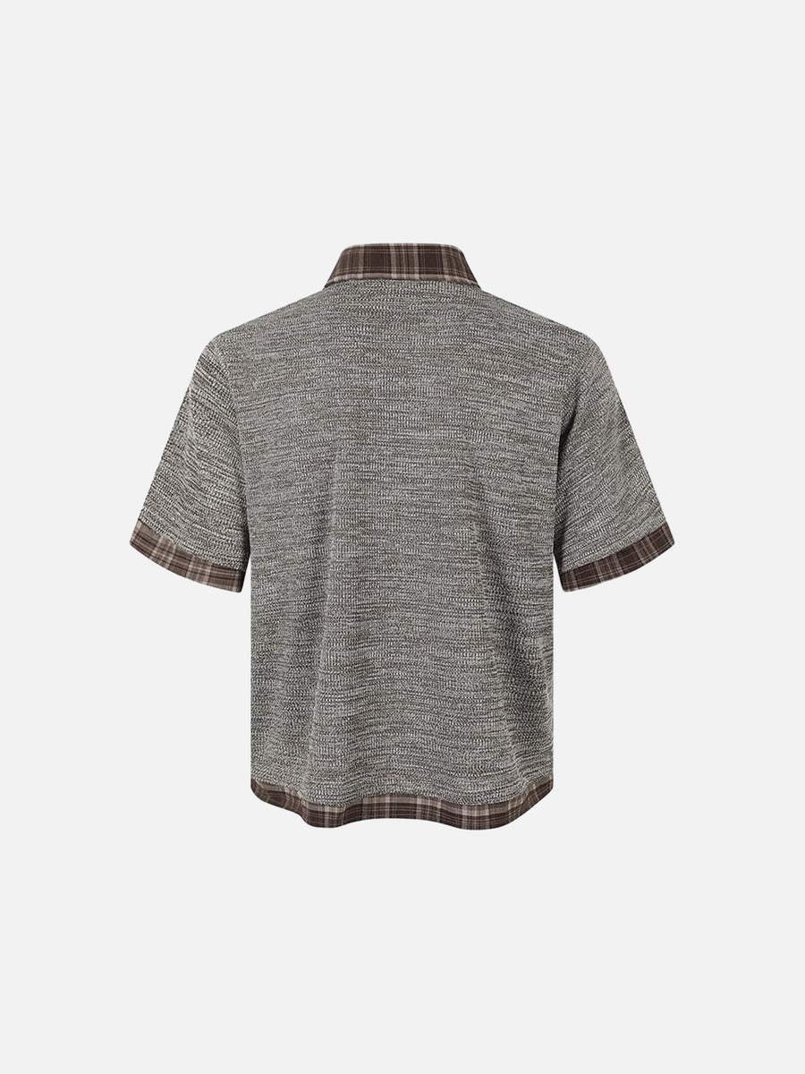 Retro Plaid Layered Short-Sleeved Shirt