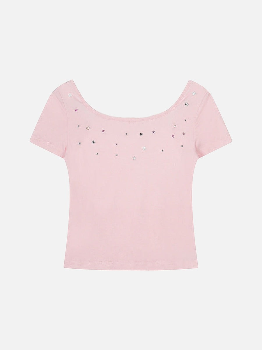 Retro Two-Piece Short-Sleeve Top
