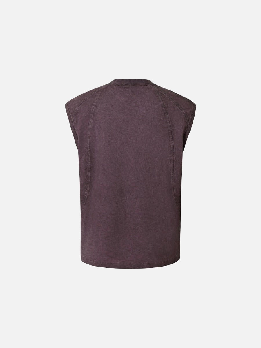 Top sin mangas con cuello simulado resistente