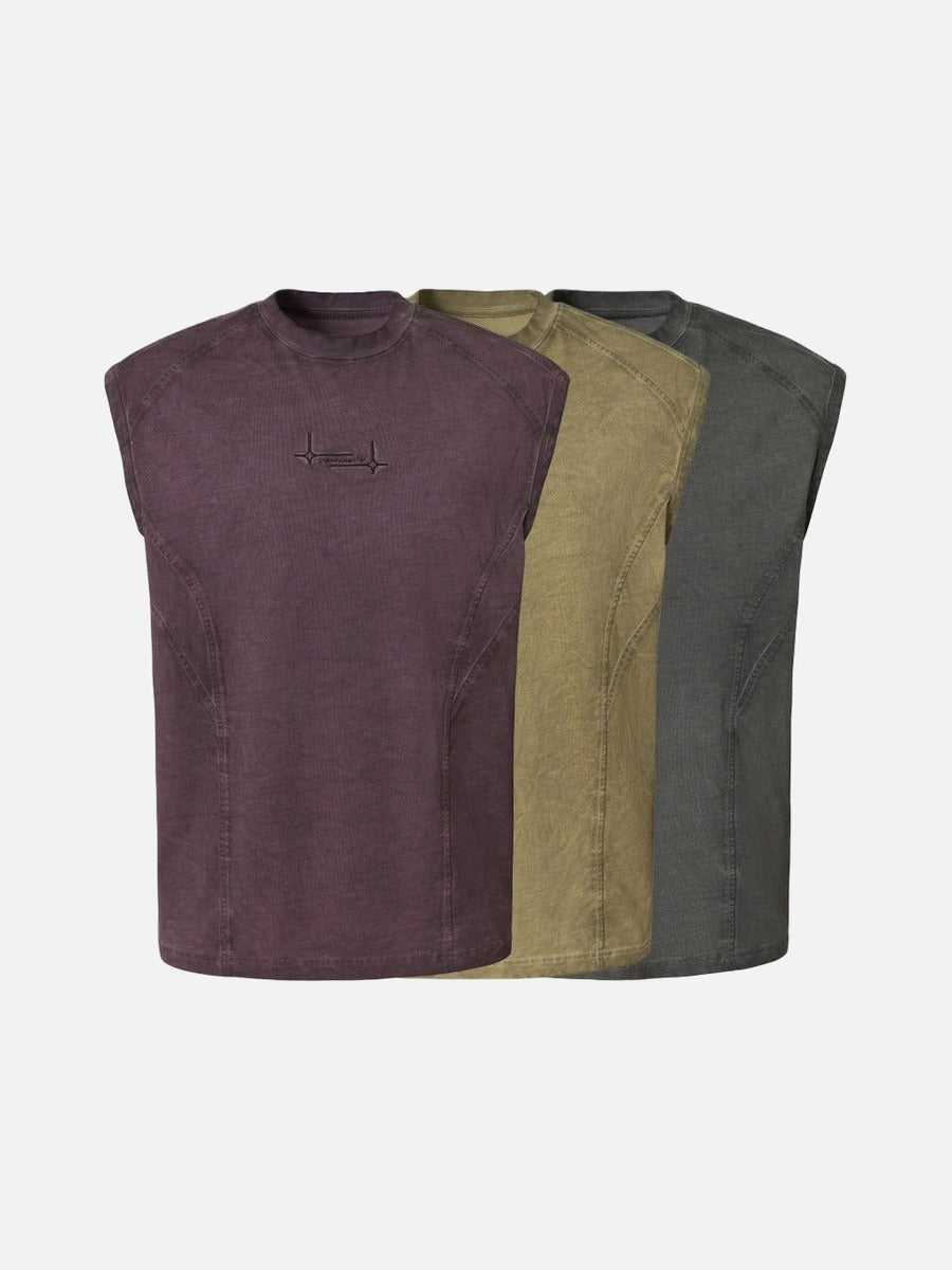 Top sin mangas con cuello simulado resistente