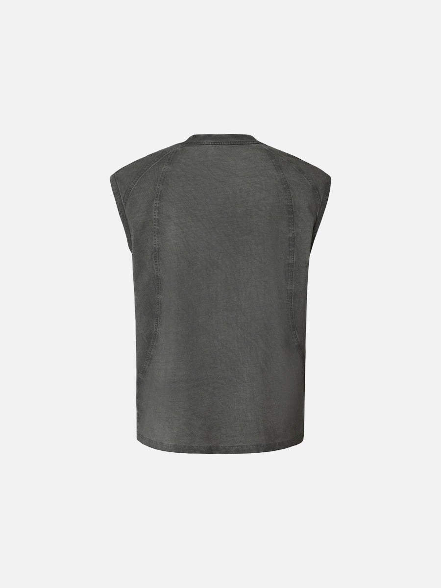 Top sin mangas con cuello simulado resistente