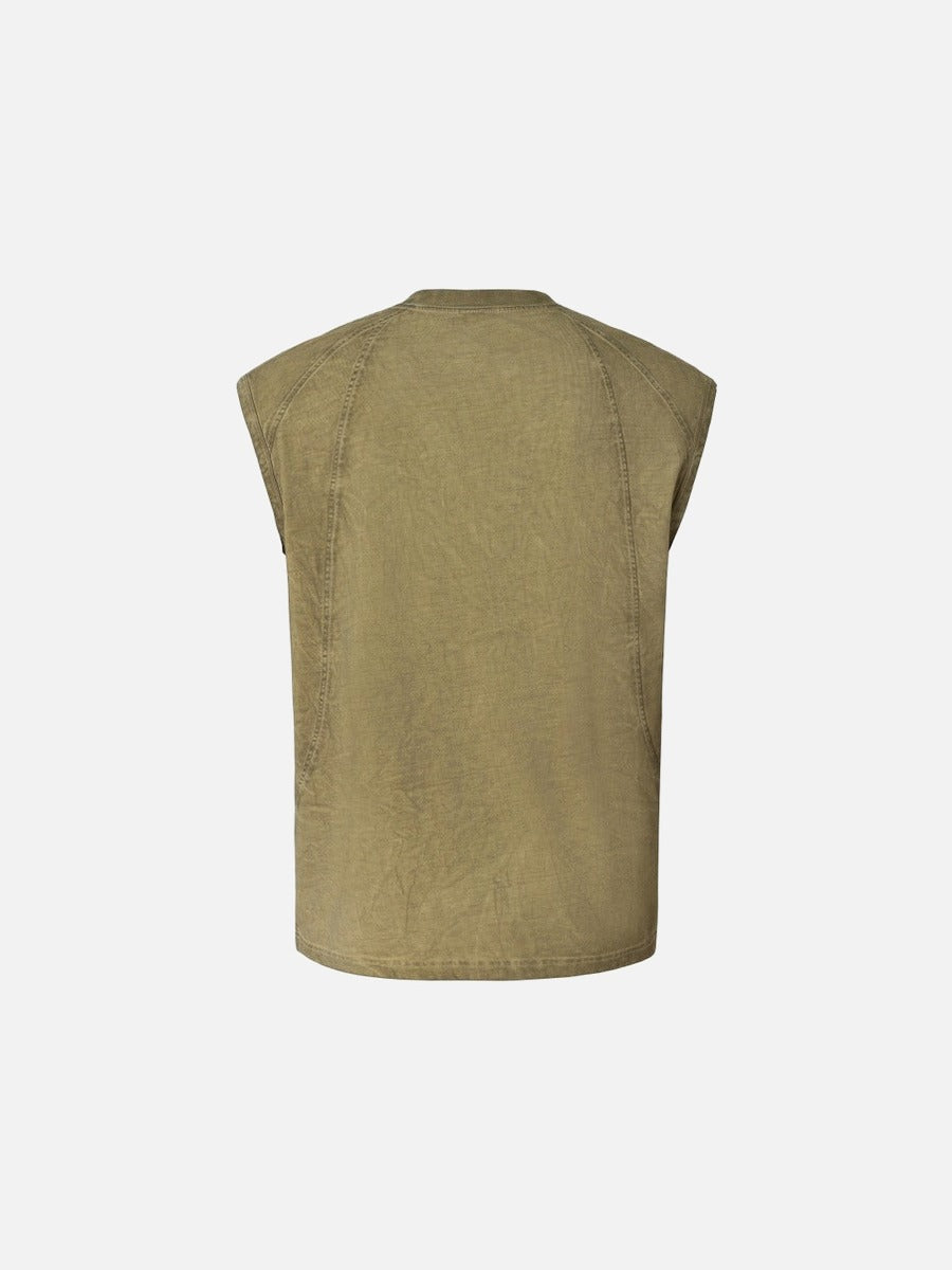 Top sin mangas con cuello simulado resistente