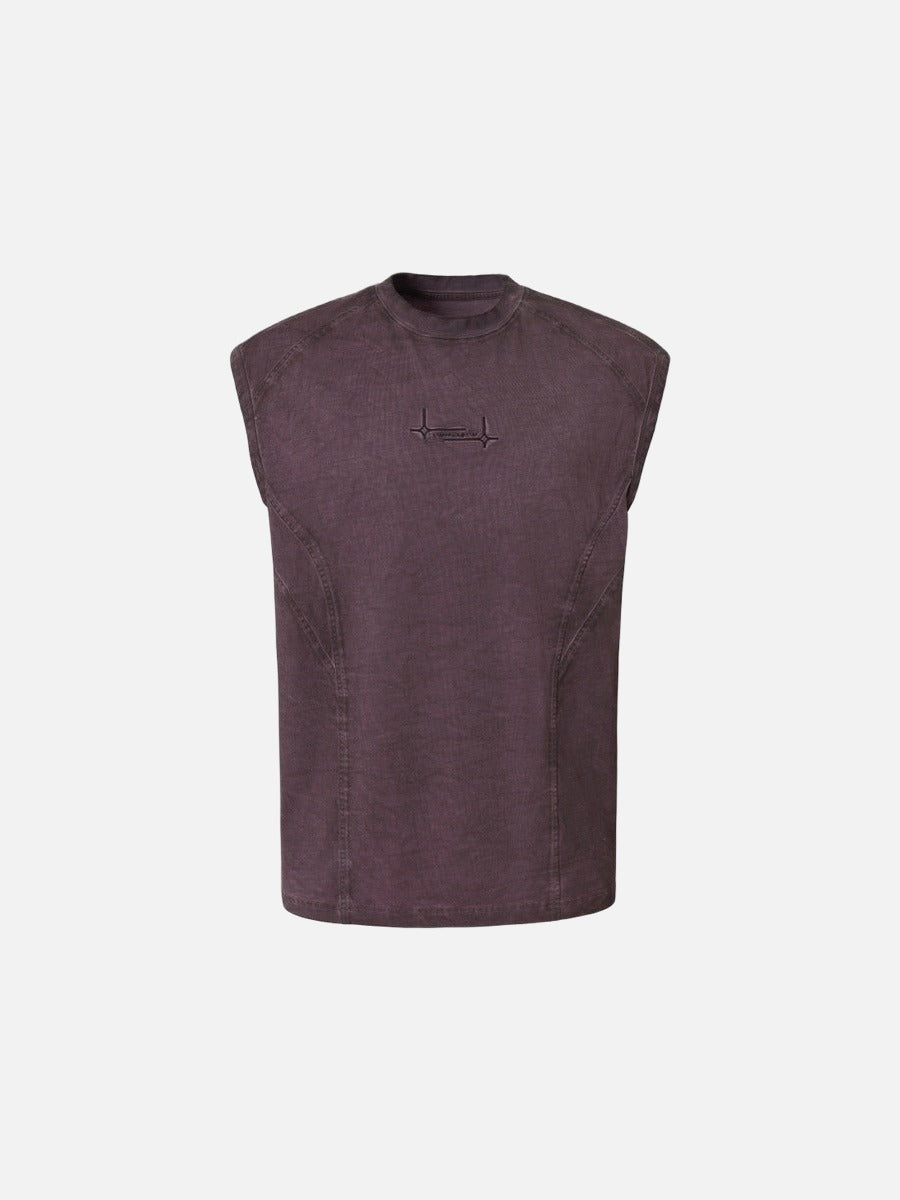 Top sin mangas con cuello simulado resistente