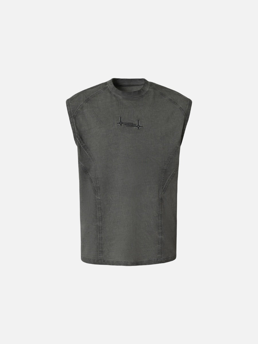 Top sin mangas con cuello simulado resistente