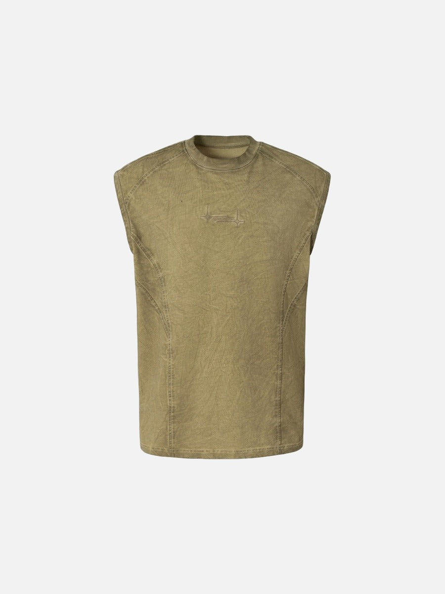 Top sin mangas con cuello simulado resistente