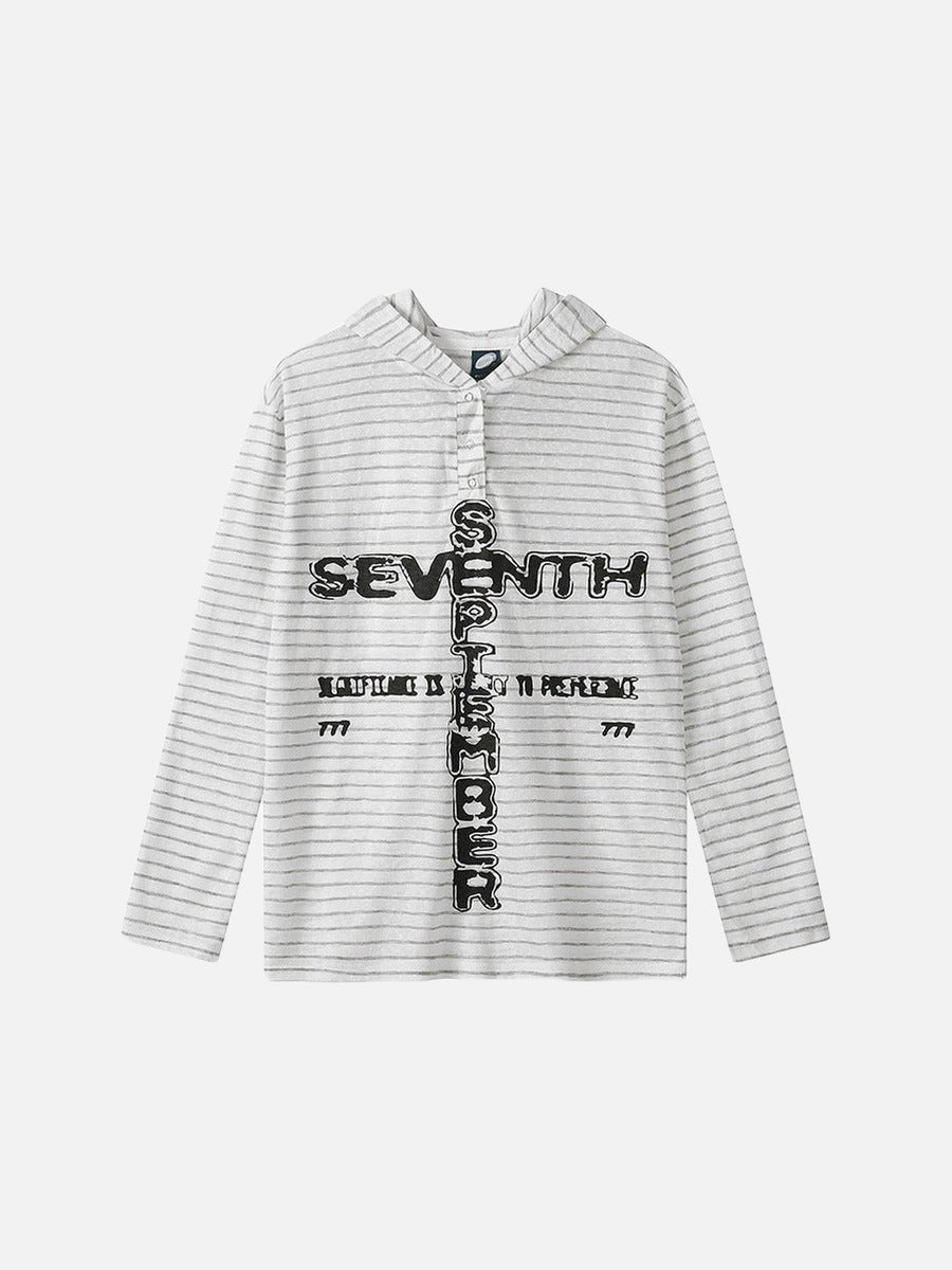 Camiseta con capucha a rayas Seventh September