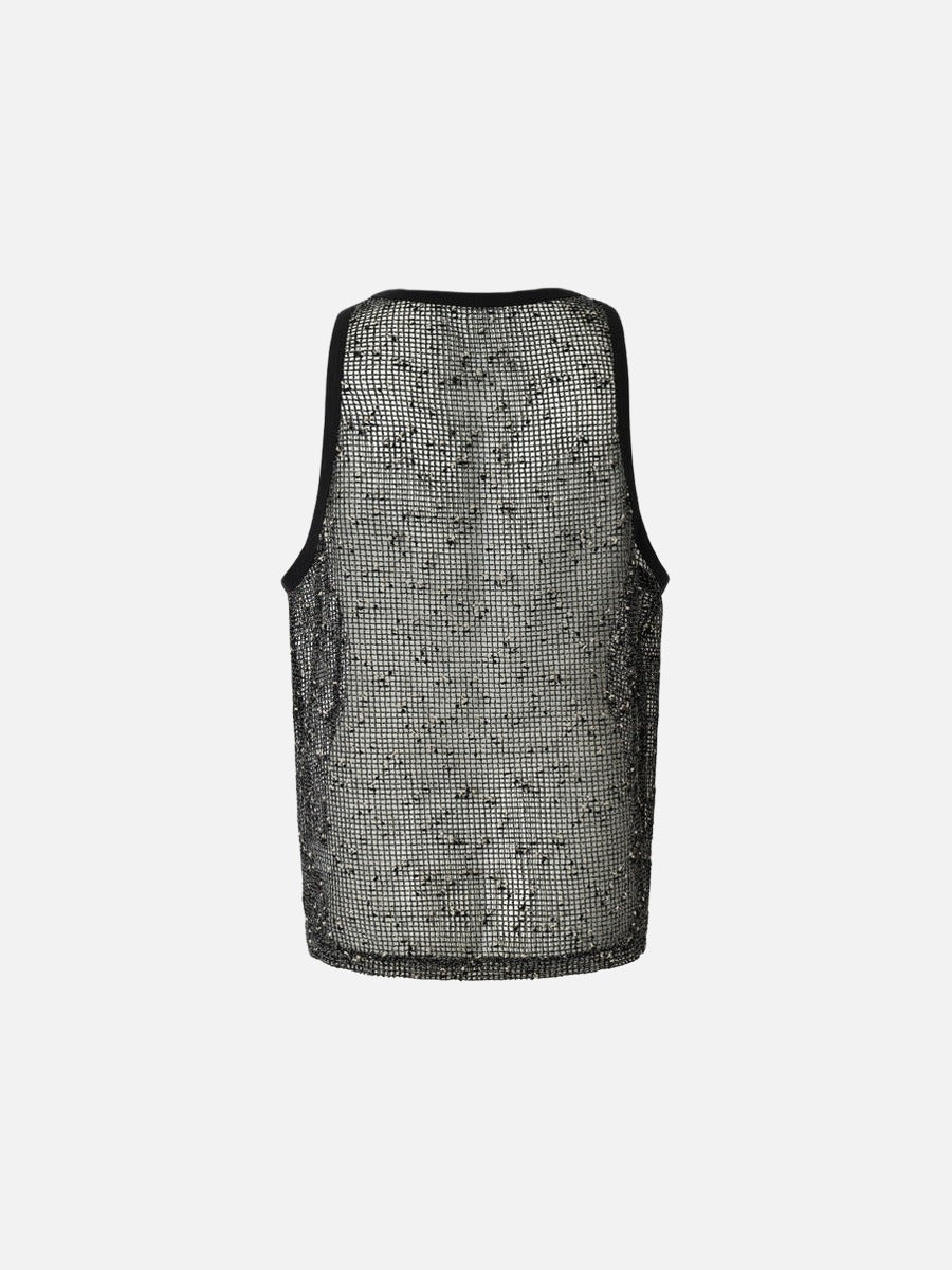 Camiseta de tirantes de malla transparente - Sin mangas