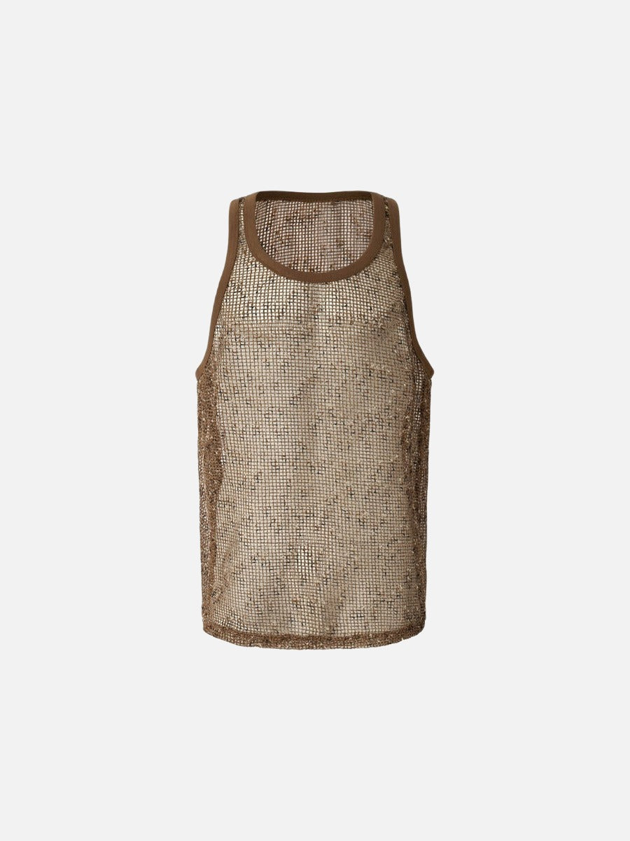 Camiseta de tirantes de malla transparente - Sin mangas