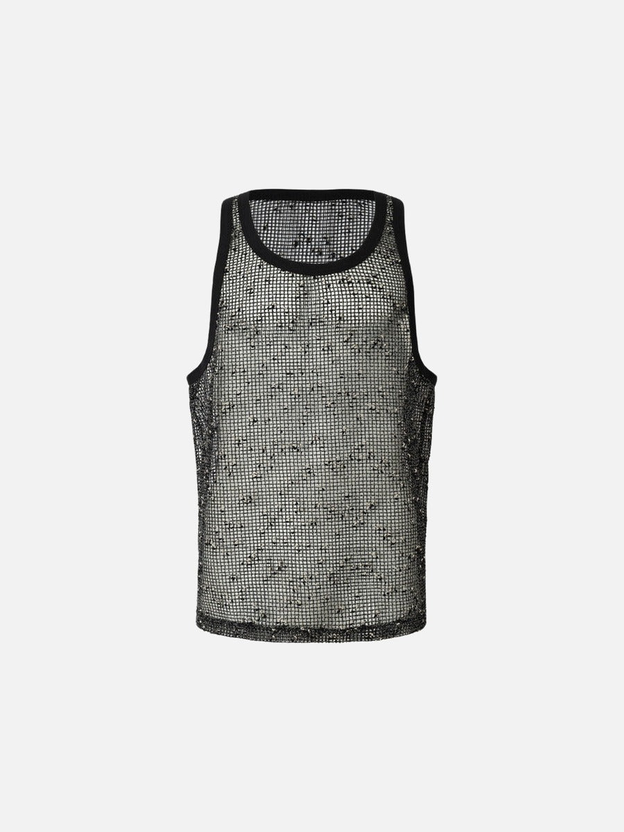 Camiseta de tirantes de malla transparente - Sin mangas
