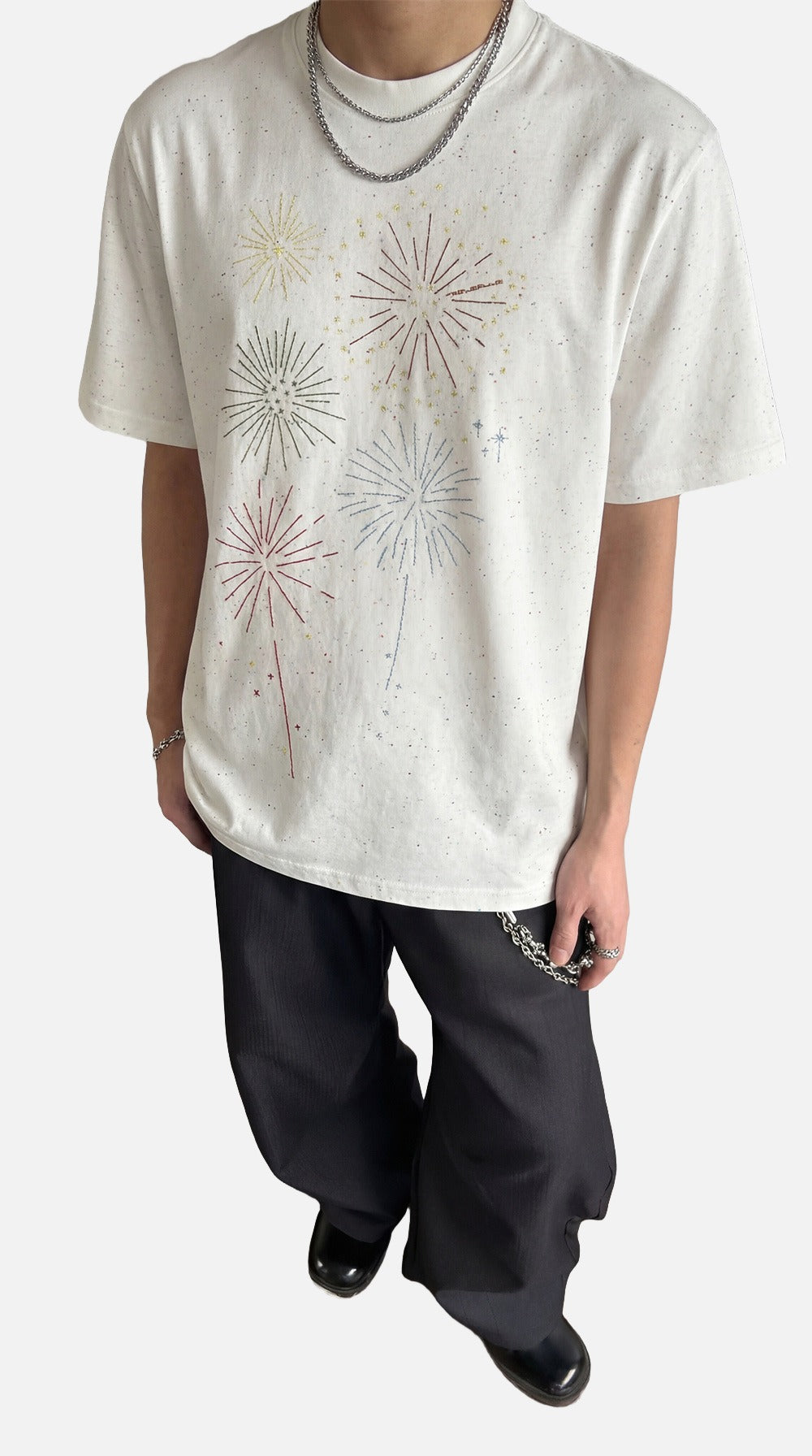 Camiseta de manga corta Fuegos Artificiales Salpicados