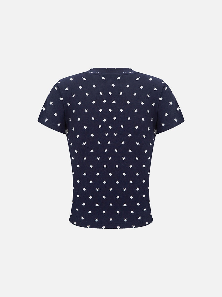 Star Print Crewneck Tee