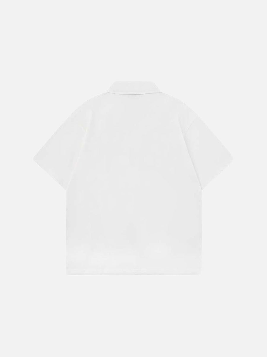 Camisa de cuello relajado con estampado de estrellas y rayas