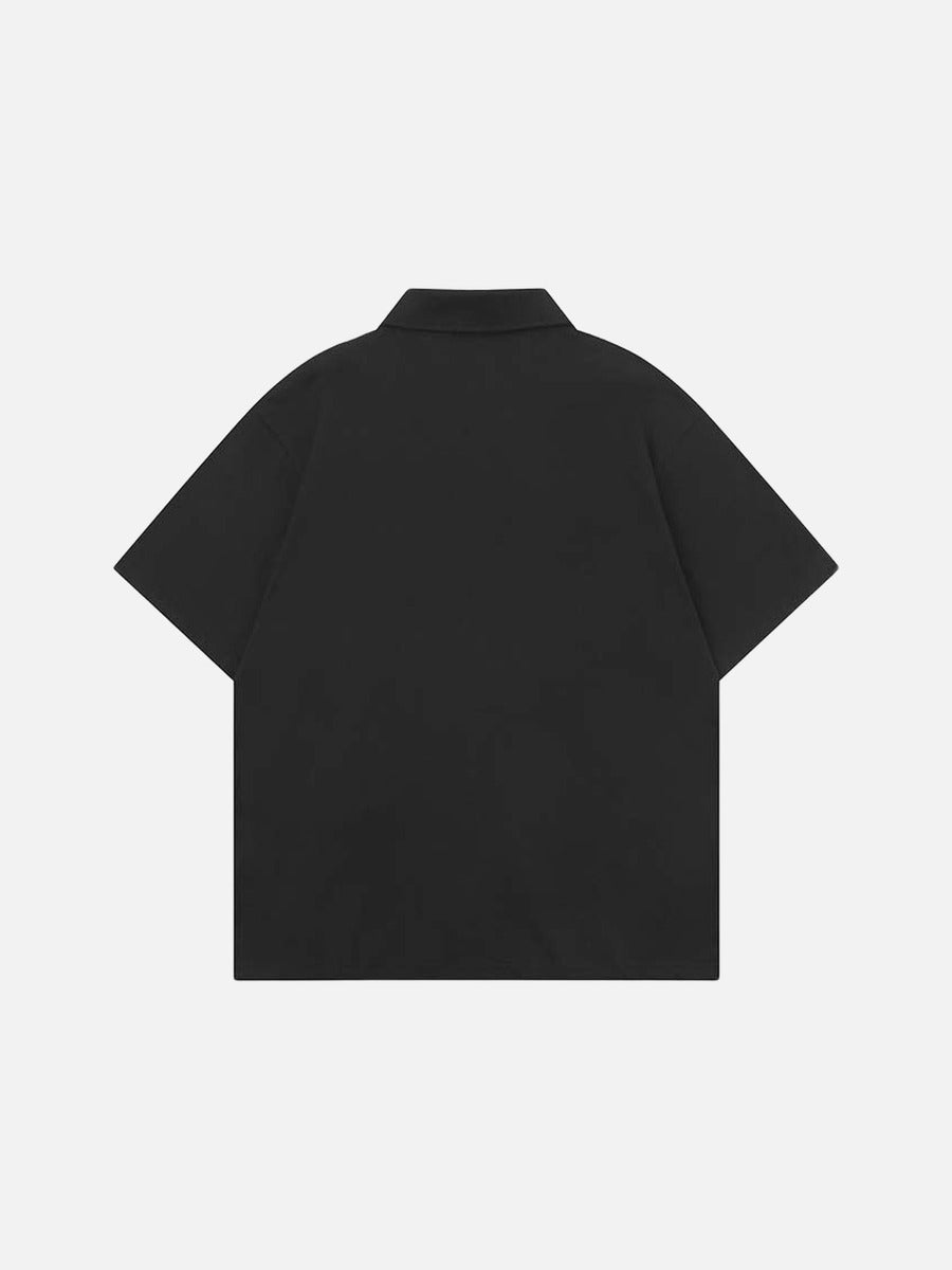 Camisa de cuello relajado con estampado de estrellas y rayas