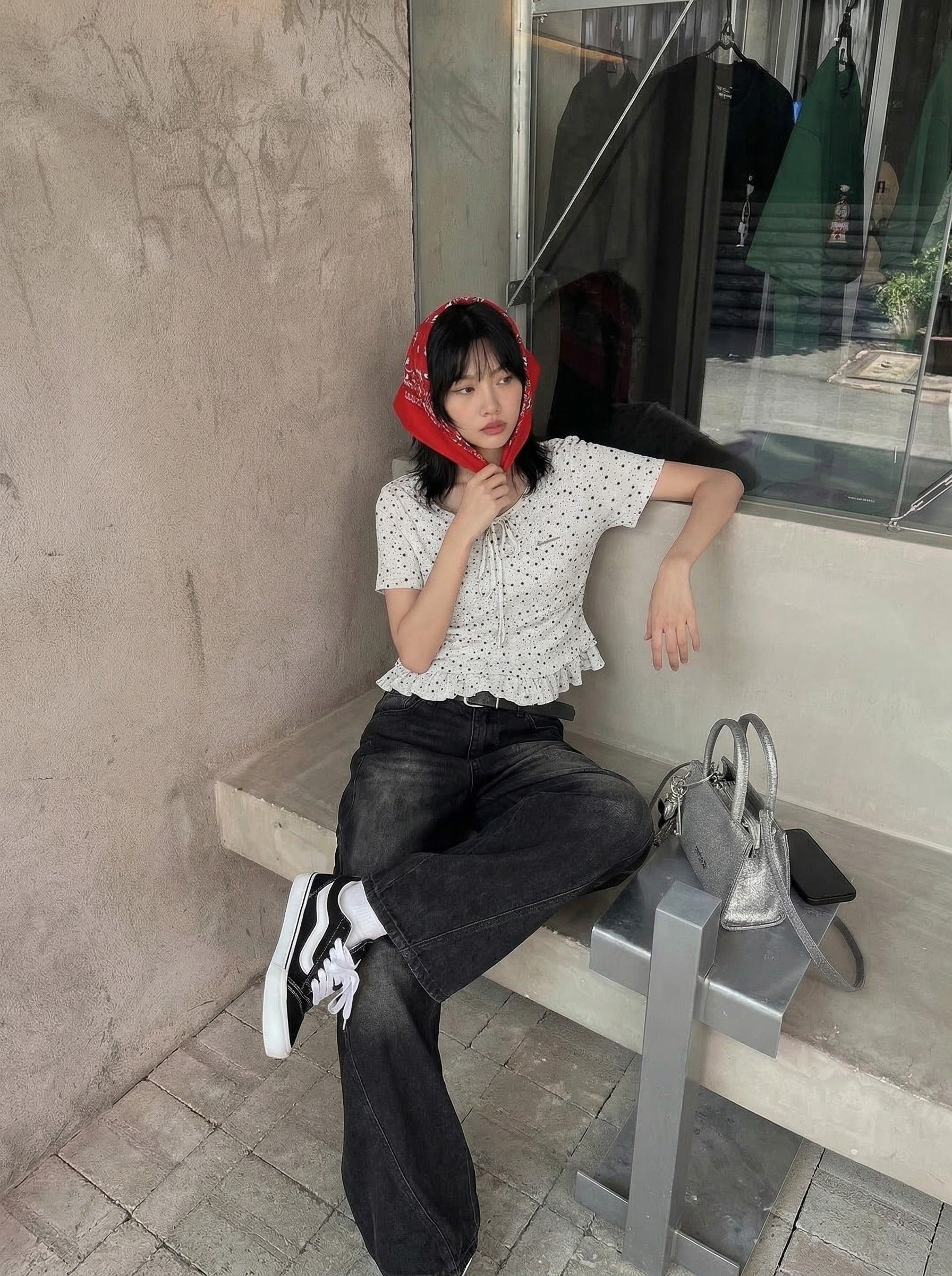 Starry Ruffled Peplum Tee