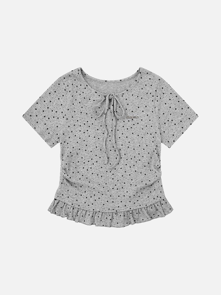 Starry Ruffled Peplum Tee