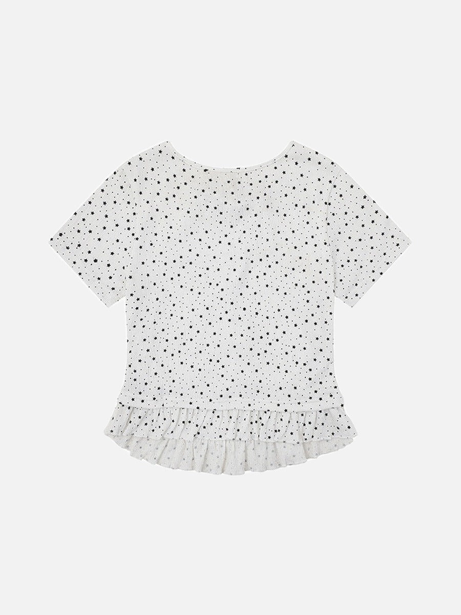 Starry Ruffled Peplum Tee