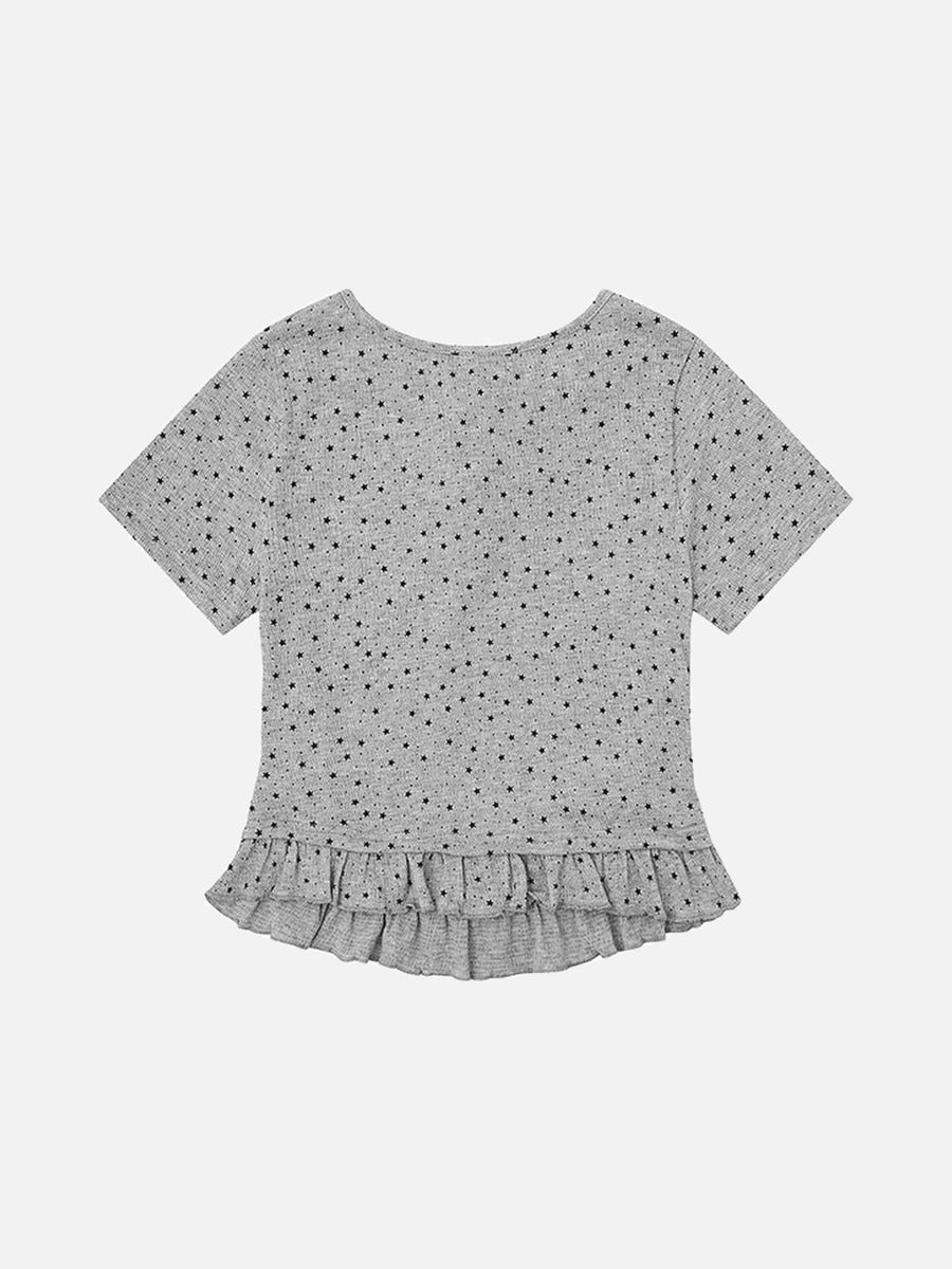 Starry Ruffled Peplum Tee