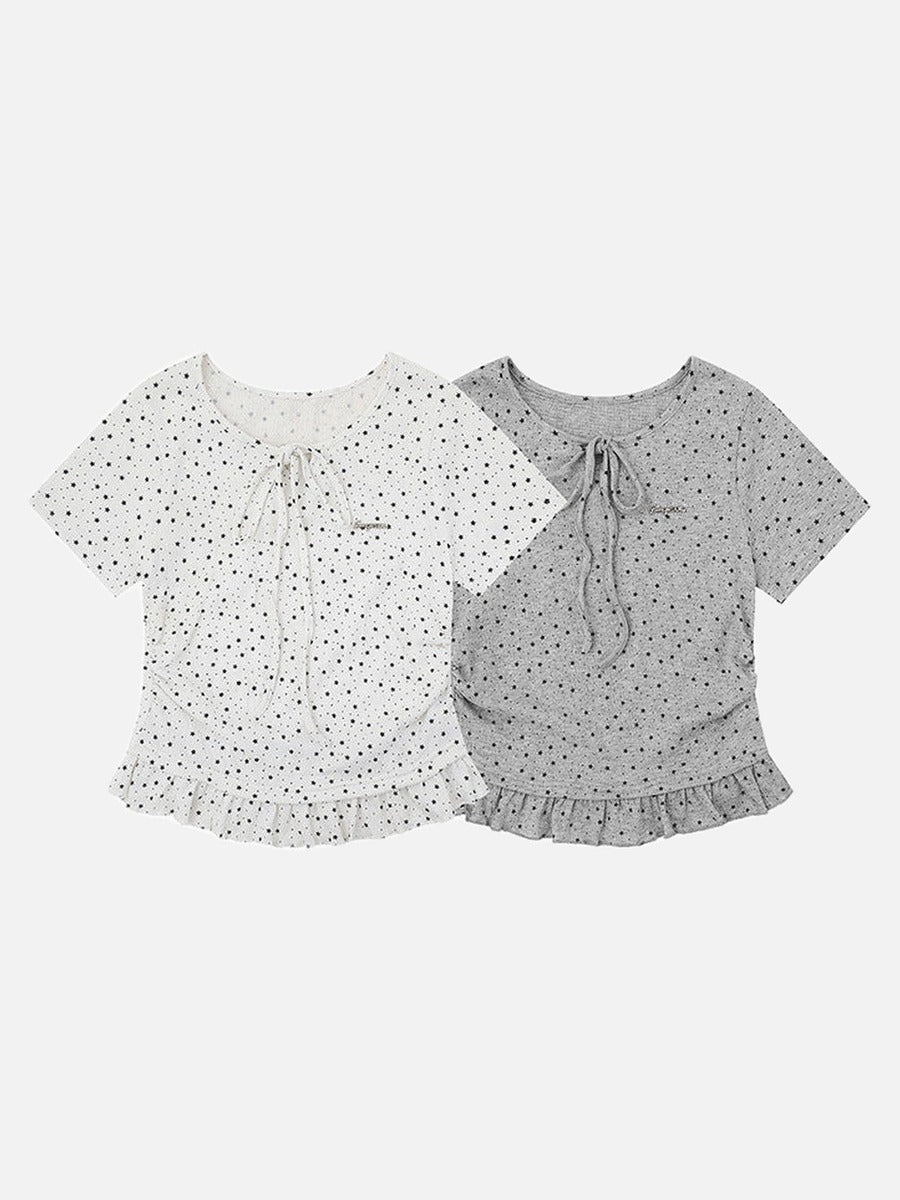 Starry Ruffled Peplum Tee