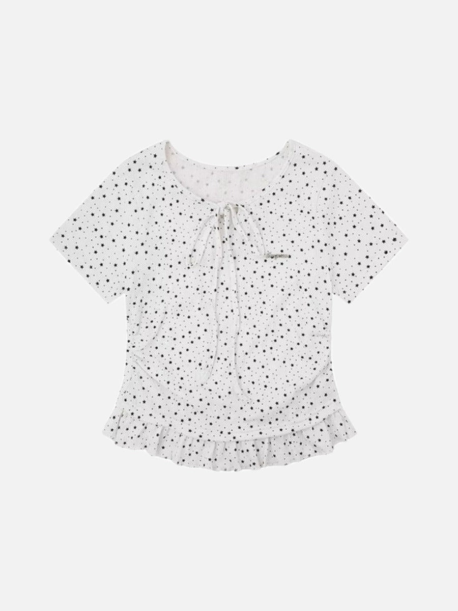 Starry Ruffled Peplum Tee