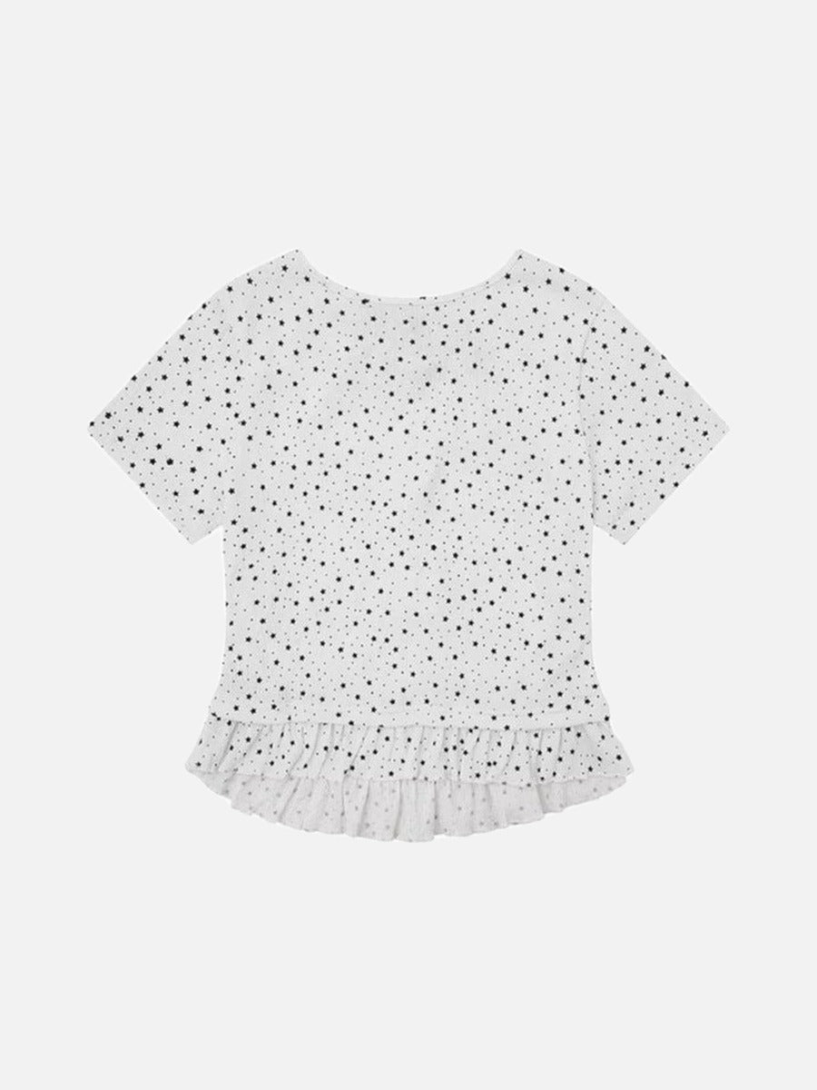 Starry Ruffled Peplum Tee