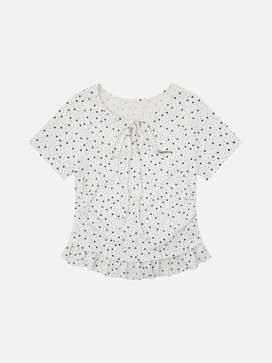Starry Ruffled Peplum Tee