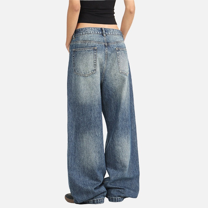 Studded Wide-Leg Denim Jeans