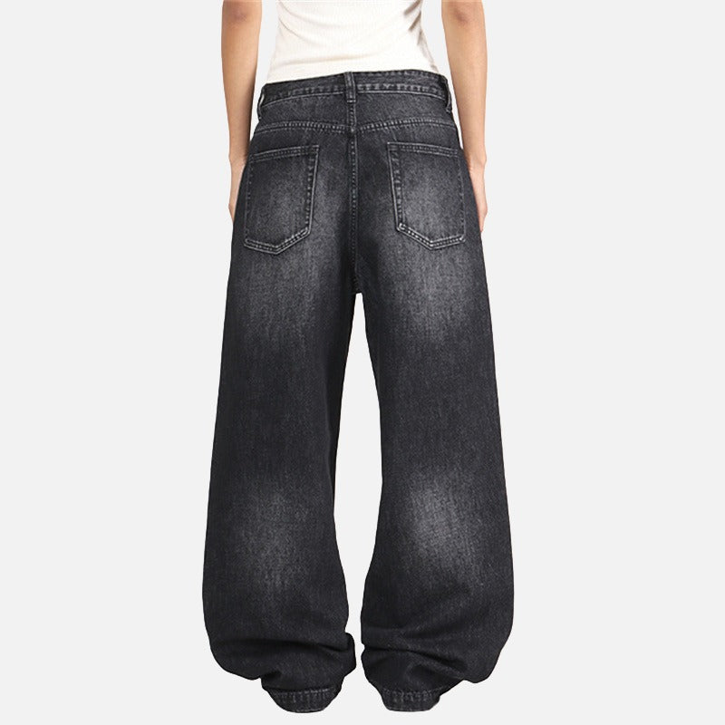 Studded Wide-Leg Denim Jeans