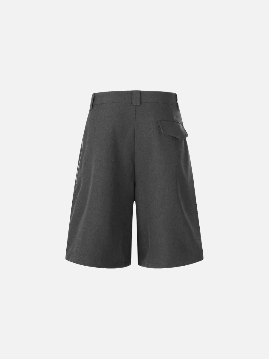 Pantalones cortos sastre de pernera ancha con detalle de cremallera