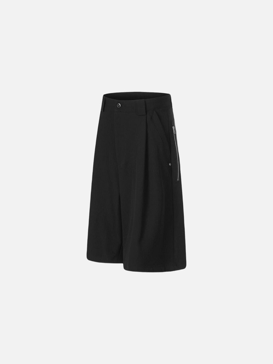 Pantalones cortos sastre de pernera ancha con detalle de cremallera