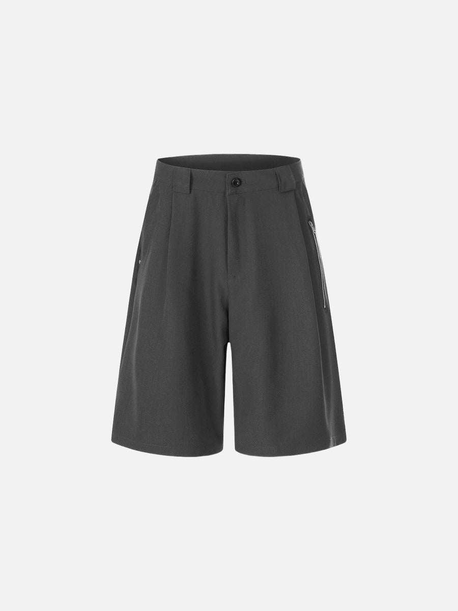 Pantalones cortos sastre de pernera ancha con detalle de cremallera