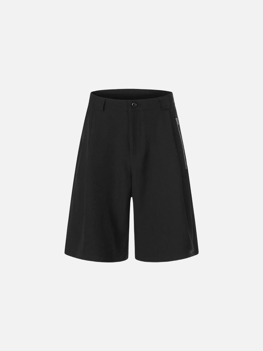 Pantalones cortos sastre de pernera ancha con detalle de cremallera