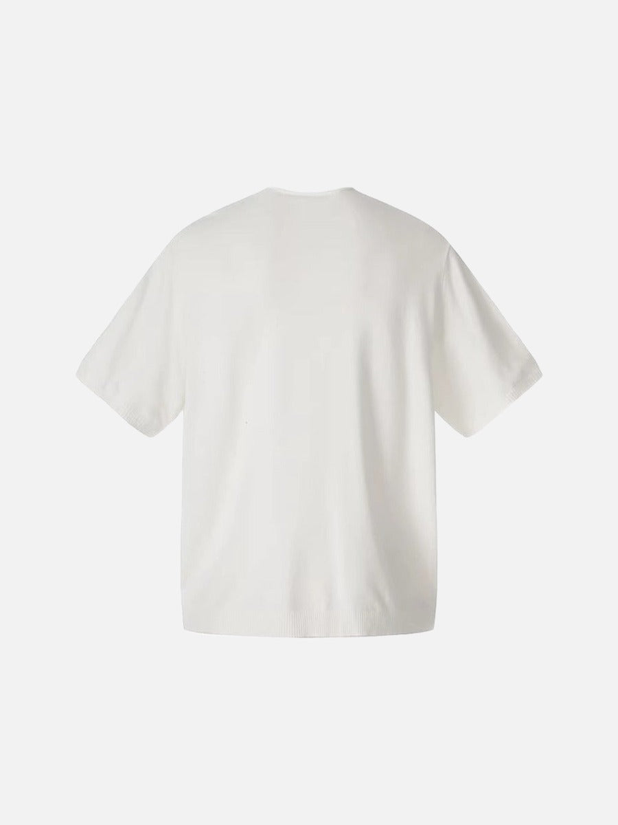 Top de punto Henley bordado vintage