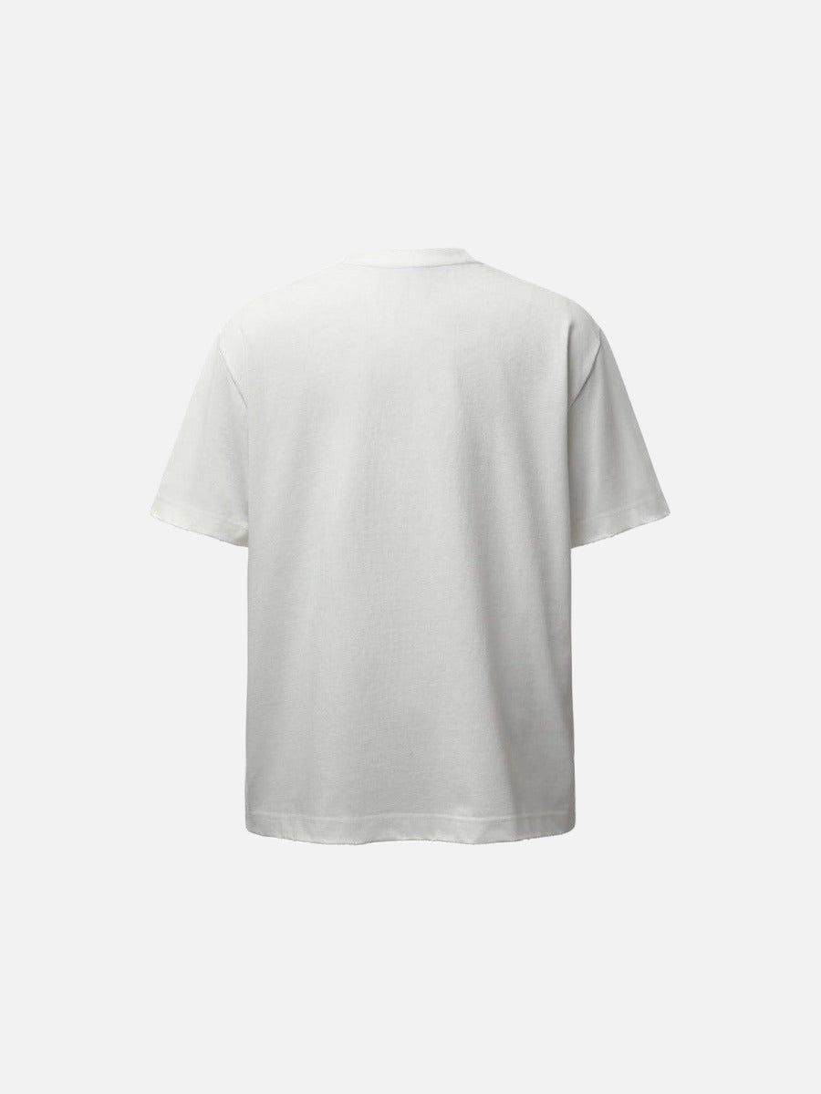 Camiseta con cuello de pico y gráficos vintage