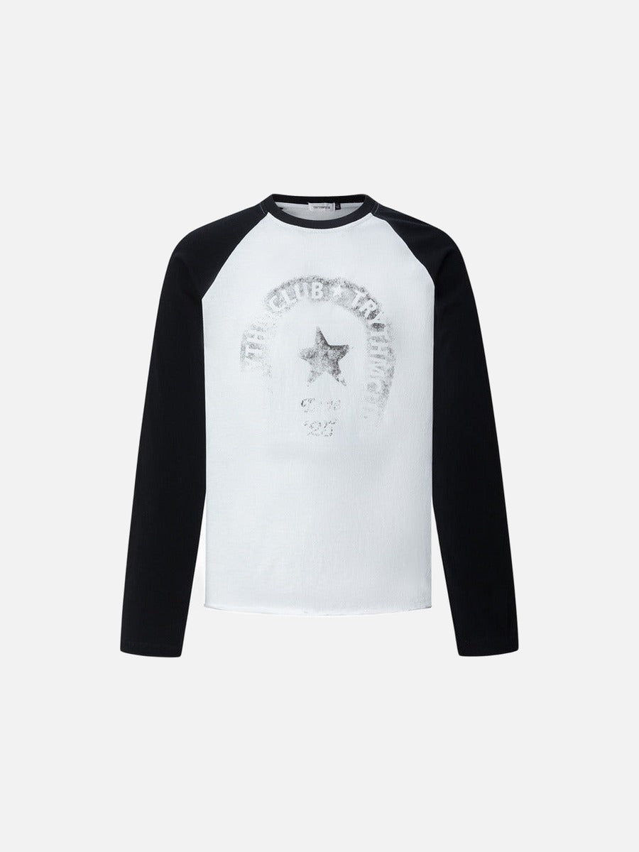 Camiseta Ranglan con Gráfico de Estrella Vintage