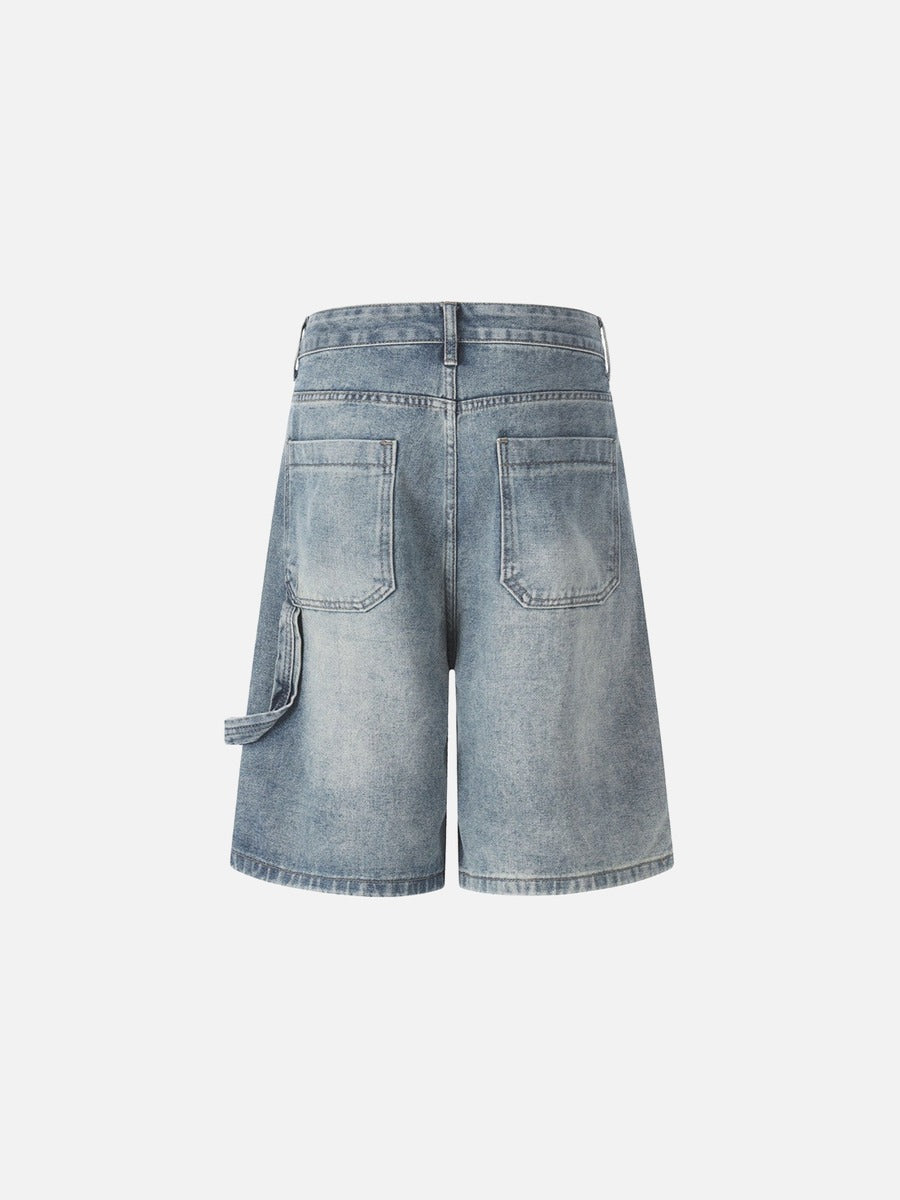 Vintage Vibe Multi-Pocket Denim Shorts