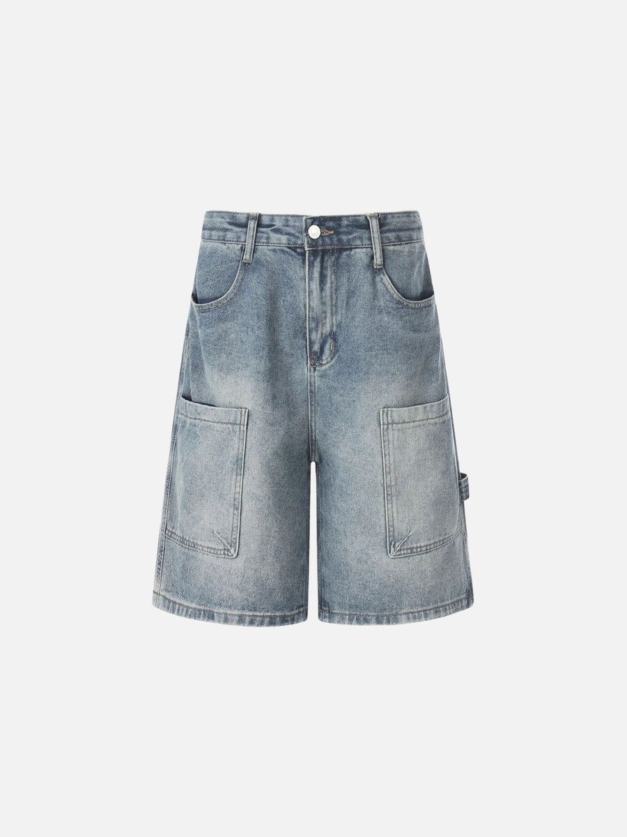 Vintage Vibe Multi-Pocket Denim Shorts