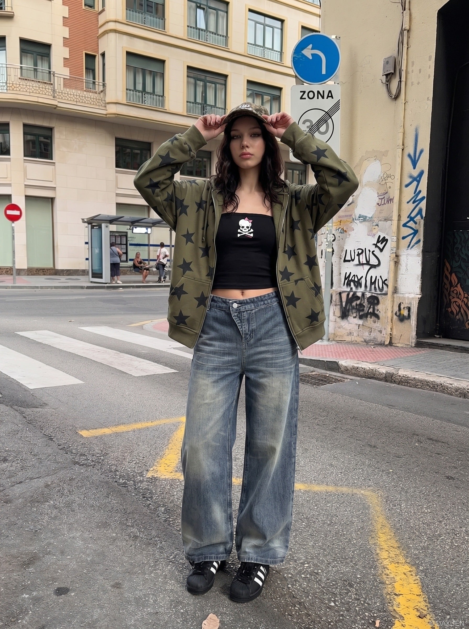 Vintage Vibe Wide-Leg Denim Jeans