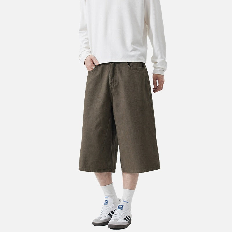 Pantalones cropped de pierna ancha para hombre